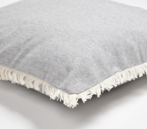 Solid Fringed Chambray Weave Cushion Cover(2) - Image 2