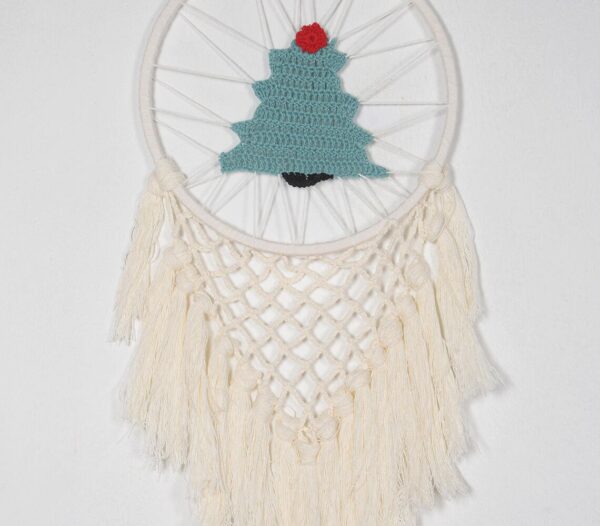 Crochet Christmas Tree Dreamcatcher - Image 3