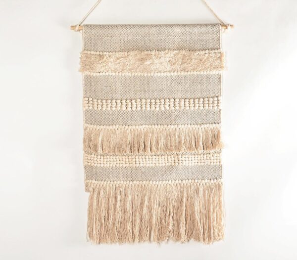 Handwoven Cotton Neutral Bayadere Wall Hanging