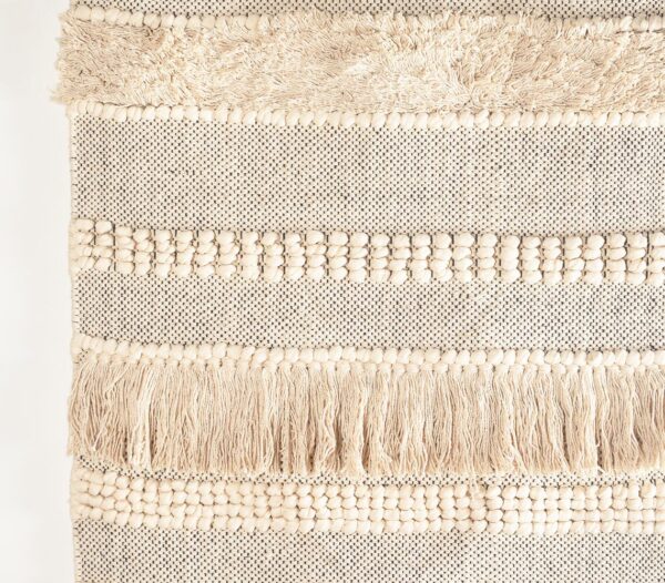 Handwoven Cotton Neutral Bayadere Wall Hanging - Image 2