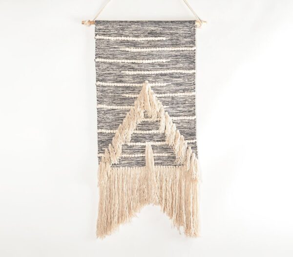 Handwoven Cotton & Wool Arrowhead Wall Hanging