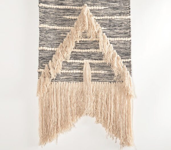 Handwoven Cotton & Wool Arrowhead Wall Hanging - Image 2